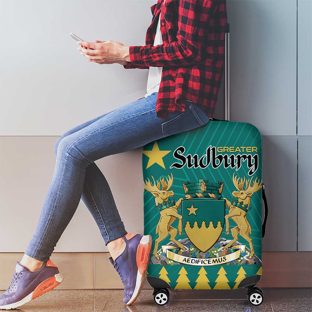 Canada Greater Sudbury Luggage Cover The Nickel Capital Aedificemus