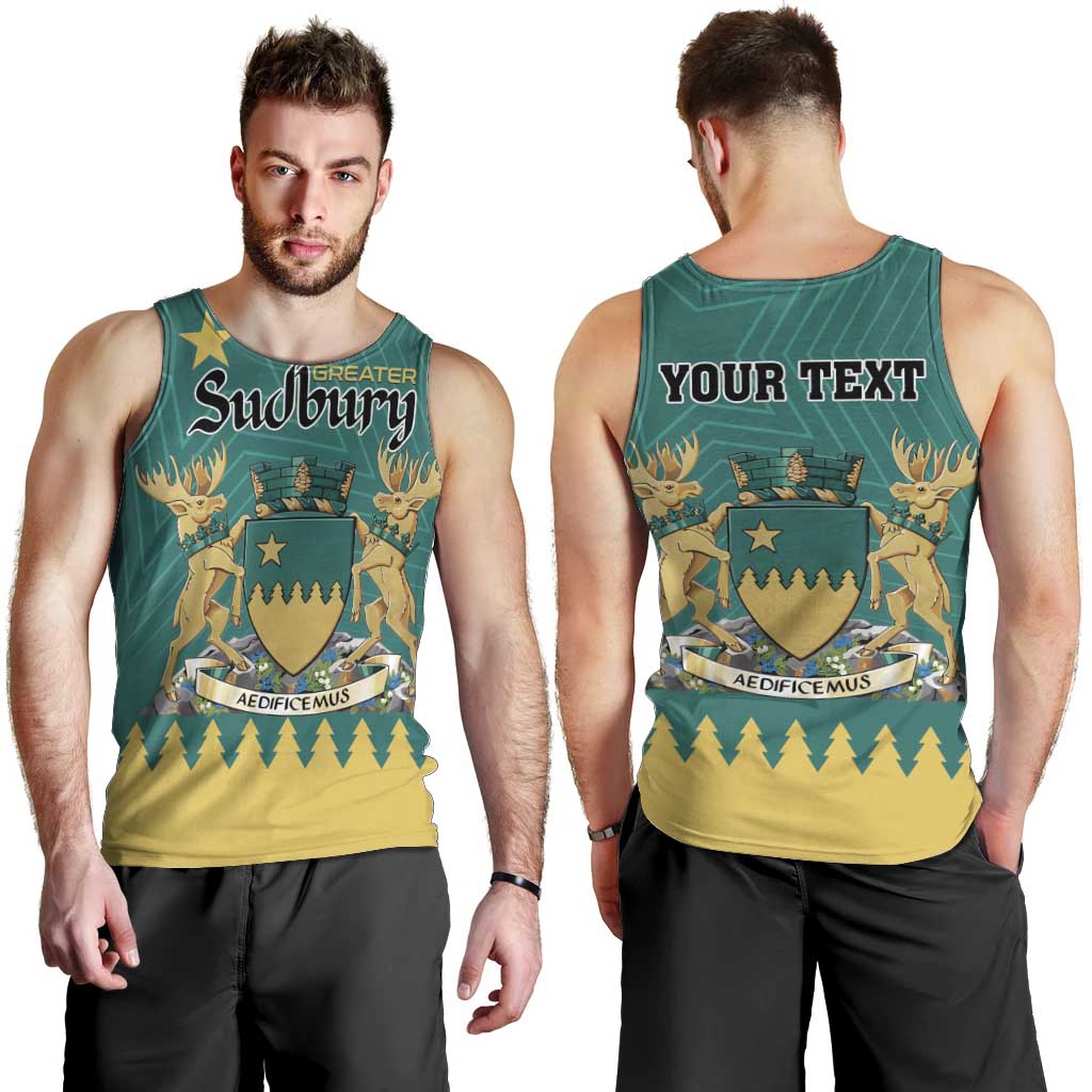 Personalised Canada Greater Sudbury Men Tank Top The Nickel Capital Aedificemus