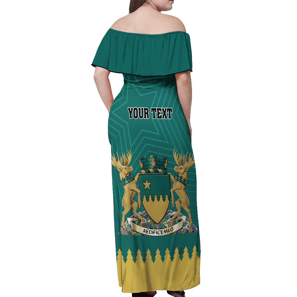 Personalised Canada Greater Sudbury Off Shoulder Maxi Dress The Nickel Capital Aedificemus