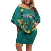 Personalised Canada Greater Sudbury Off Shoulder Short Dress The Nickel Capital Aedificemus