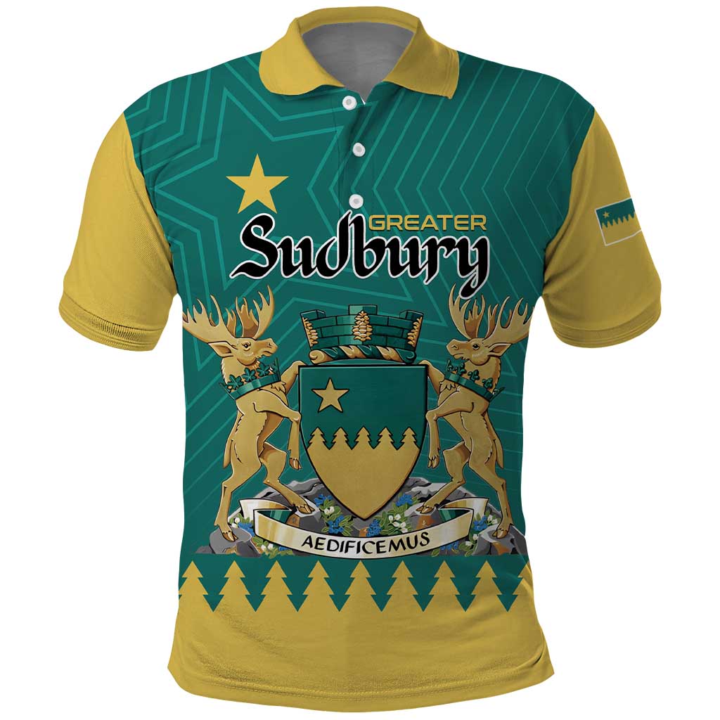 Personalised Canada Greater Sudbury Polo Shirt The Nickel Capital Aedificemus