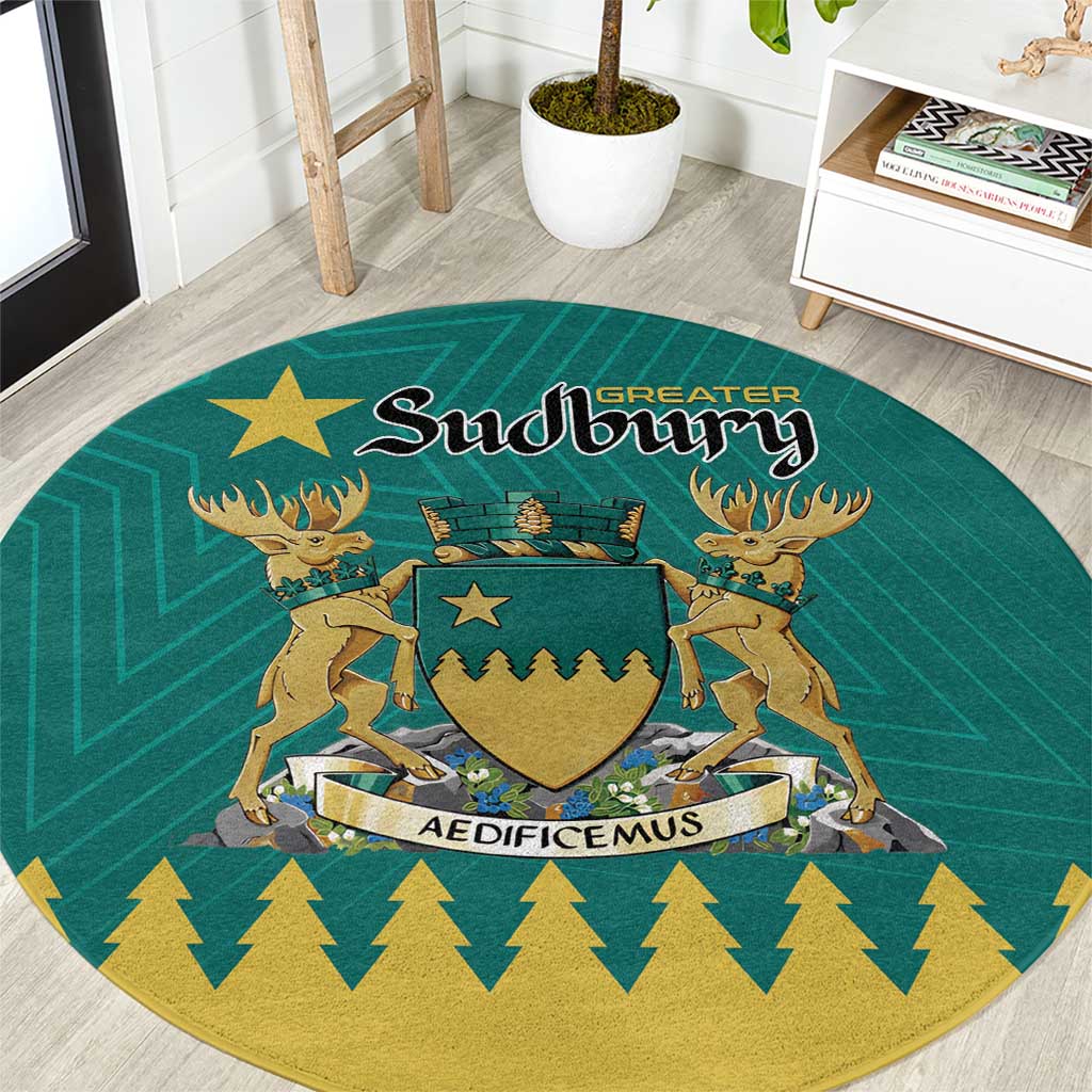 Canada Greater Sudbury Round Carpet The Nickel Capital Aedificemus