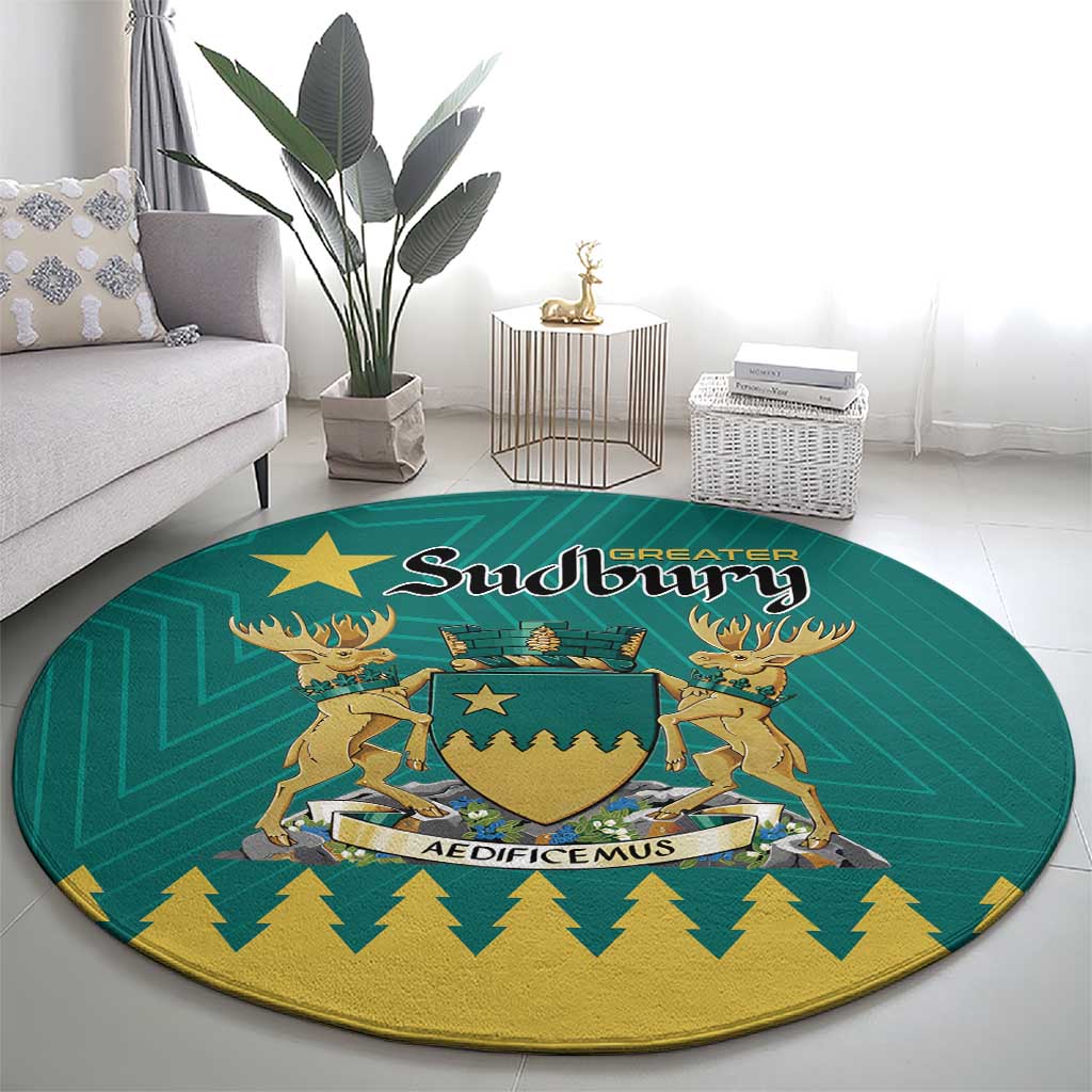 Canada Greater Sudbury Round Carpet The Nickel Capital Aedificemus