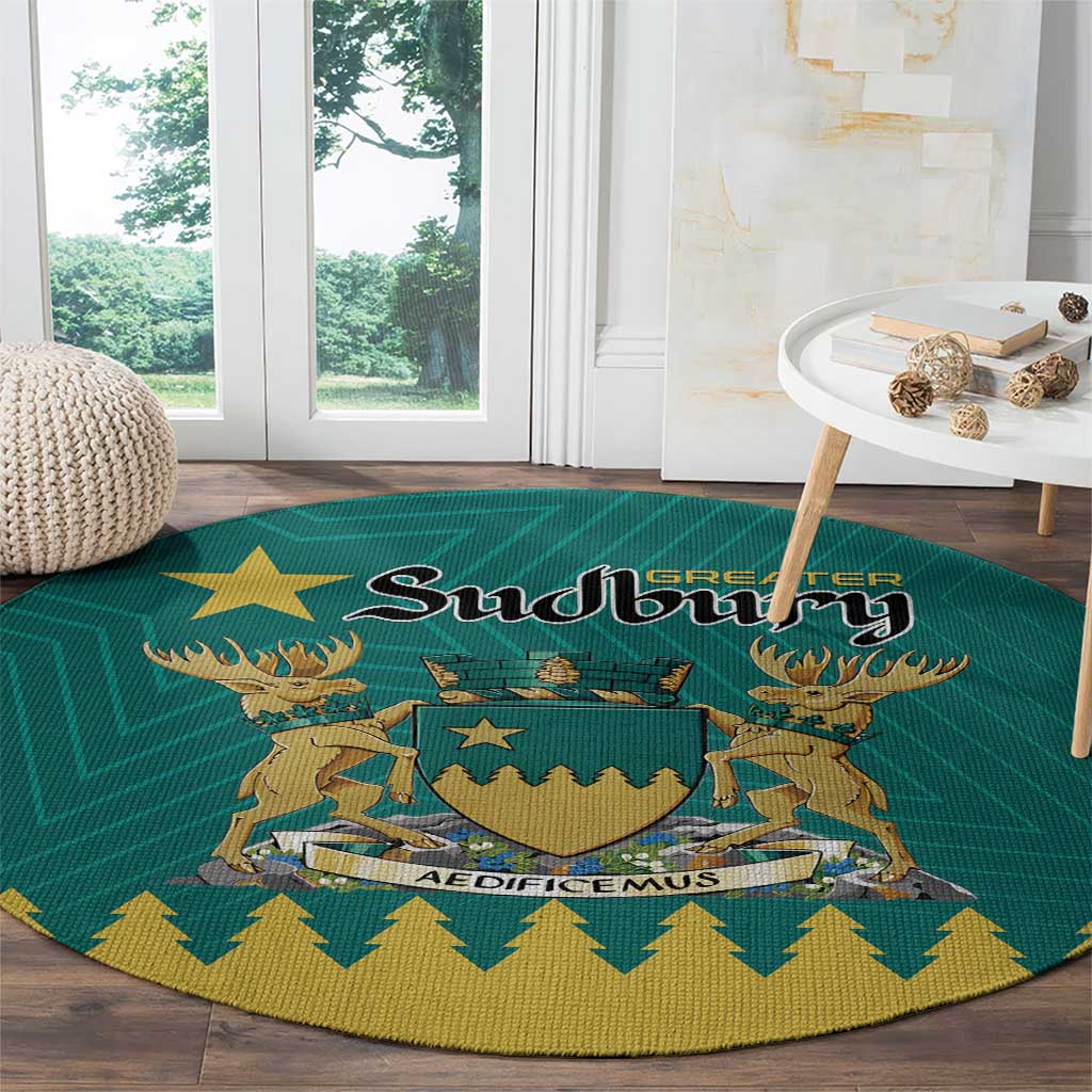 Canada Greater Sudbury Round Carpet The Nickel Capital Aedificemus