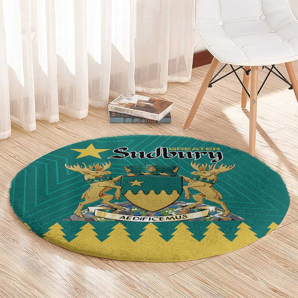 Canada Greater Sudbury Round Carpet The Nickel Capital Aedificemus