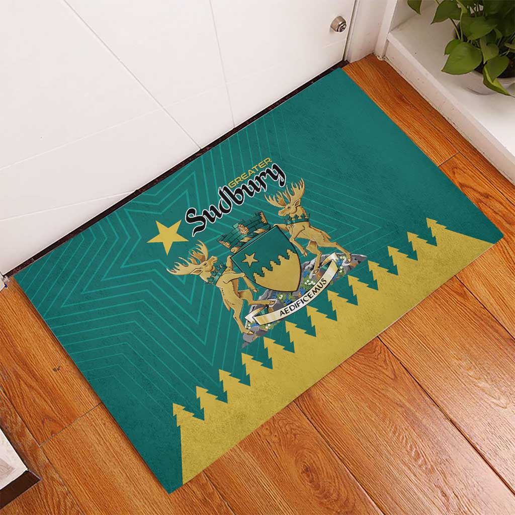 Canada Greater Sudbury Rubber Doormat The Nickel Capital Aedificemus