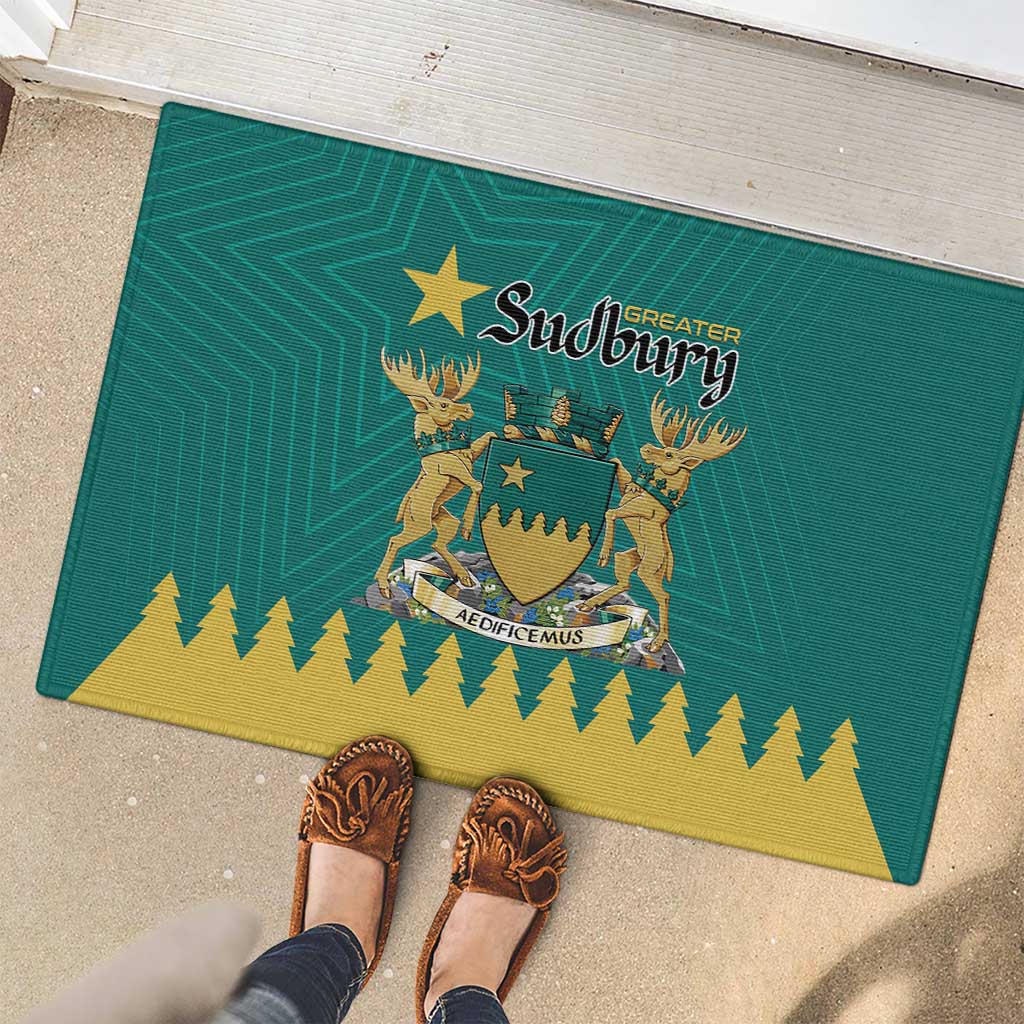 Canada Greater Sudbury Rubber Doormat The Nickel Capital Aedificemus