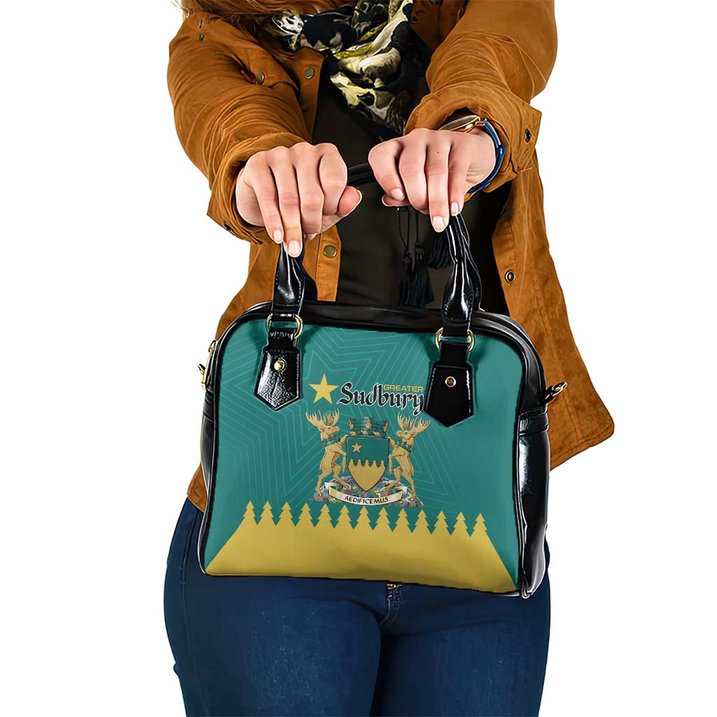 Canada Greater Sudbury Shoulder Handbag The Nickel Capital Aedificemus
