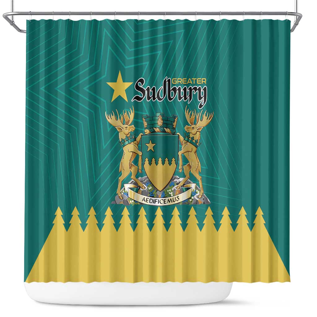 Canada Greater Sudbury Shower Curtain The Nickel Capital Aedificemus