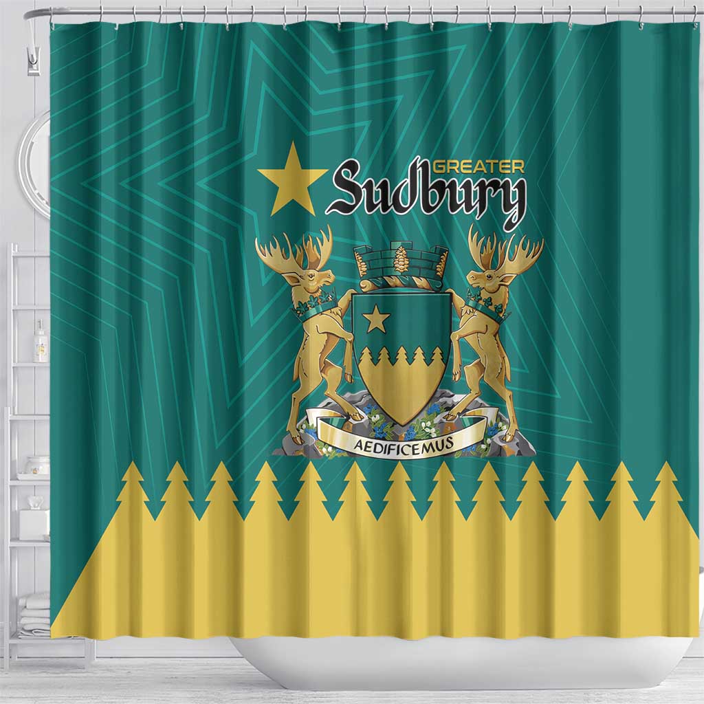 Canada Greater Sudbury Shower Curtain The Nickel Capital Aedificemus