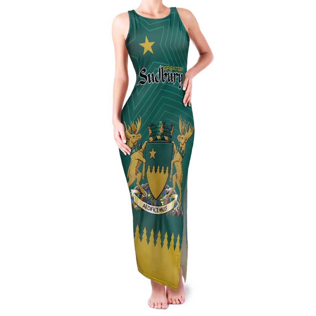 Personalised Canada Greater Sudbury Tank Maxi Dress The Nickel Capital Aedificemus