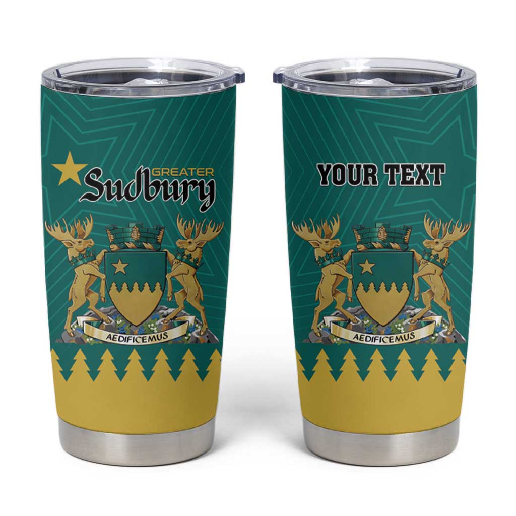 Personalised Canada Greater Sudbury Tumbler Cup The Nickel Capital Aedificemus