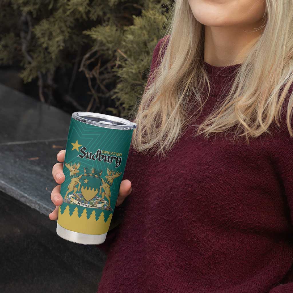 Personalised Canada Greater Sudbury Tumbler Cup The Nickel Capital Aedificemus
