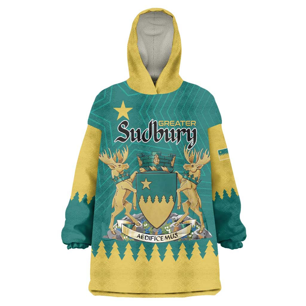 Personalised Canada Greater Sudbury Wearable Blanket Hoodie The Nickel Capital Aedificemus