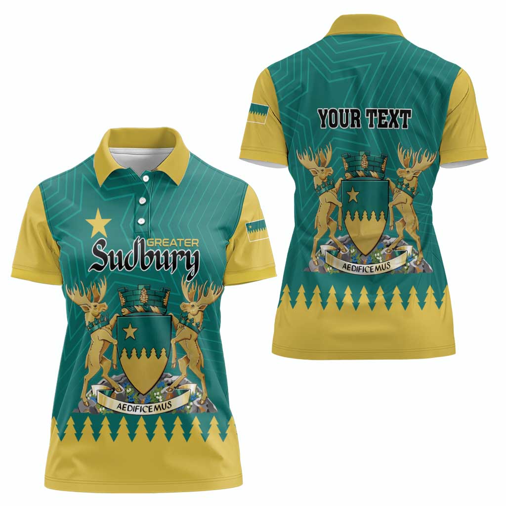 Personalised Canada Greater Sudbury Women Polo Shirt The Nickel Capital Aedificemus