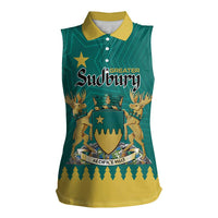 Personalised Canada Greater Sudbury Women Sleeveless Polo Shirt The Nickel Capital Aedificemus