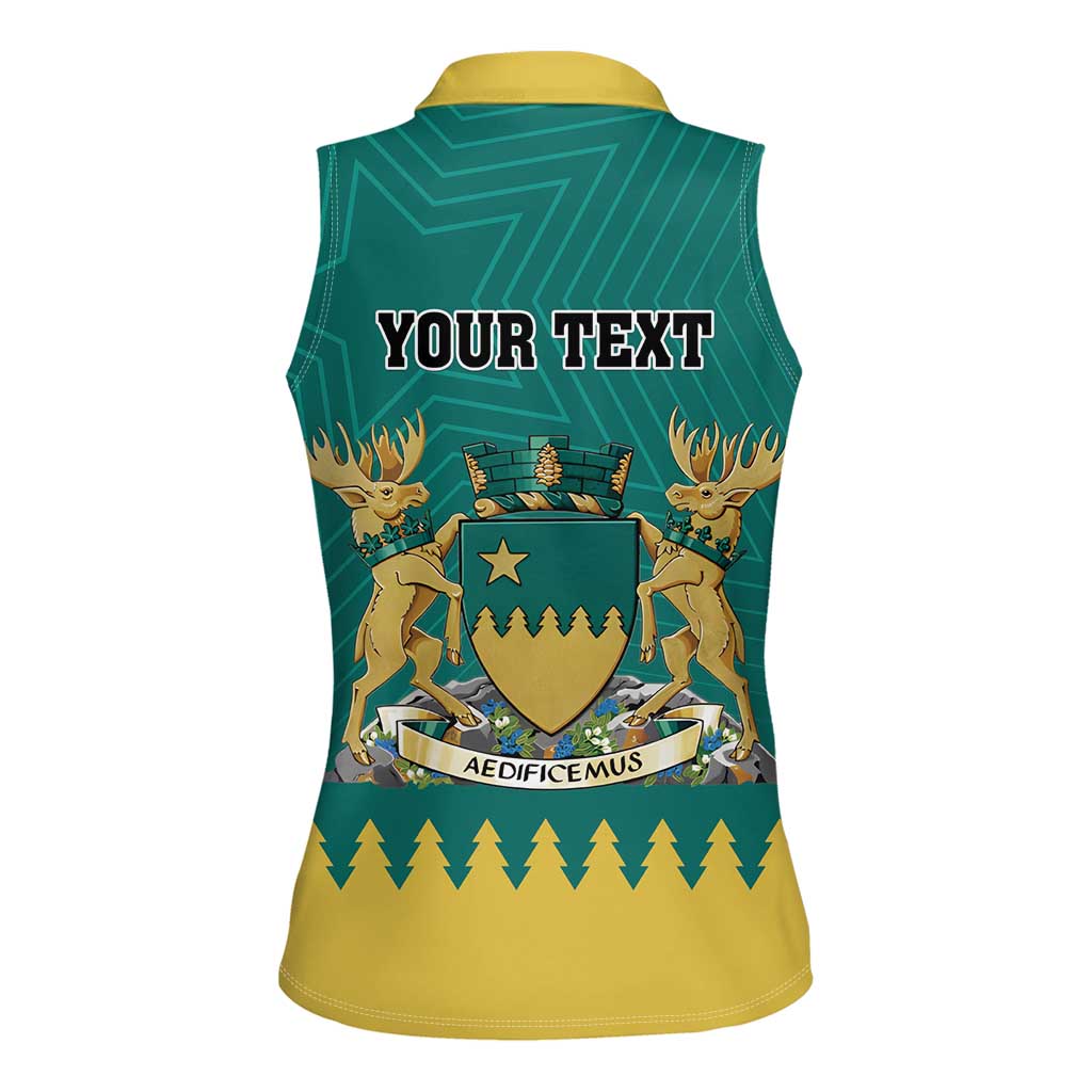 Personalised Canada Greater Sudbury Women Sleeveless Polo Shirt The Nickel Capital Aedificemus