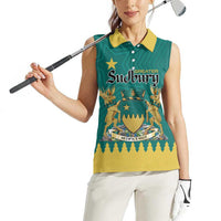 Personalised Canada Greater Sudbury Women Sleeveless Polo Shirt The Nickel Capital Aedificemus