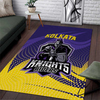 Kolkata 2025 Cricket Knight Riders Area Rug Korbo Lorbo Jeetbo