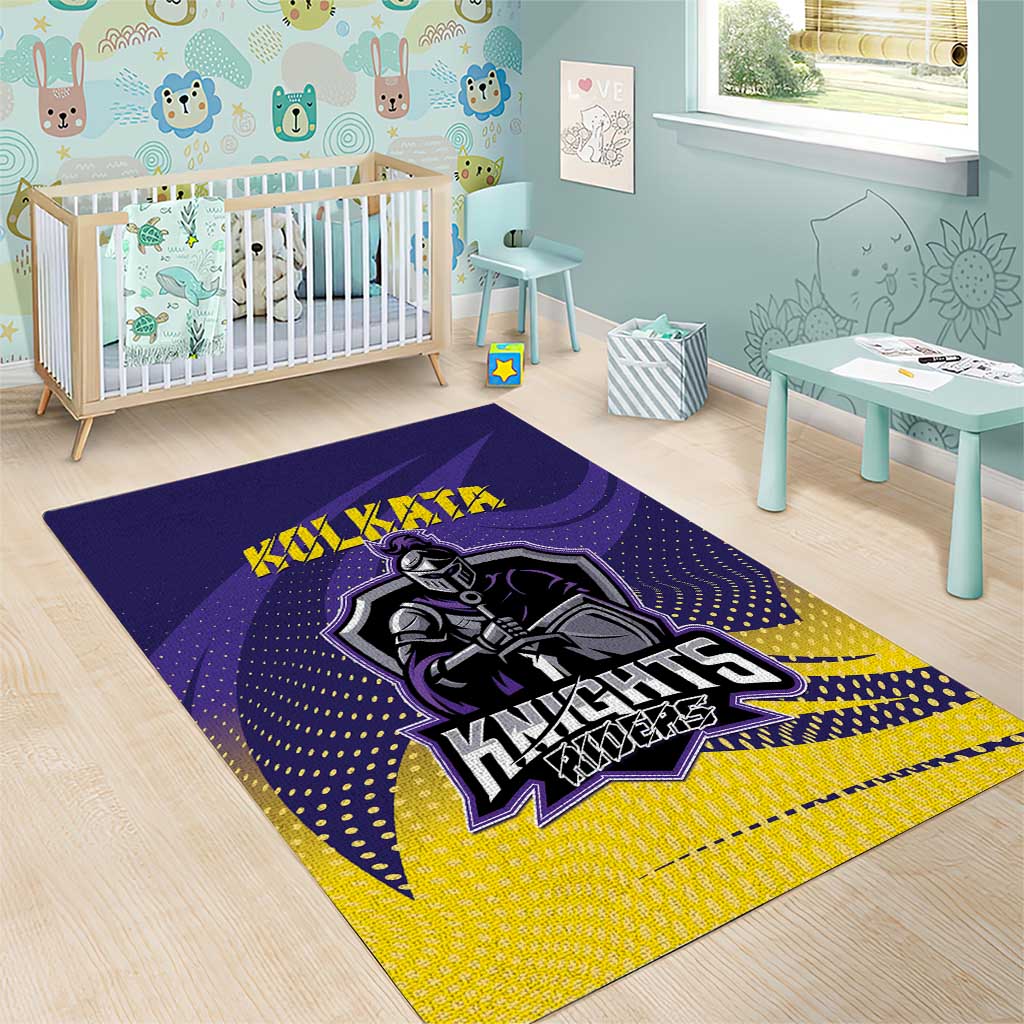 Kolkata 2025 Cricket Knight Riders Area Rug Korbo Lorbo Jeetbo