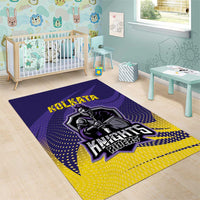 Kolkata 2025 Cricket Knight Riders Area Rug Korbo Lorbo Jeetbo