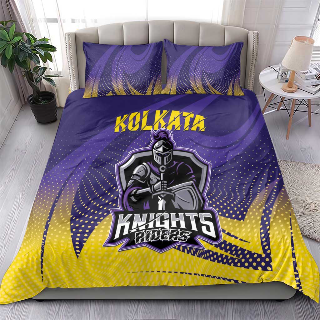 Kolkata 2025 Cricket Knight Riders Bedding Set Korbo Lorbo Jeetbo