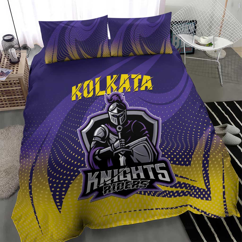 Kolkata 2025 Cricket Knight Riders Bedding Set Korbo Lorbo Jeetbo