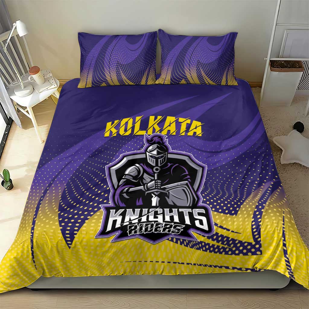 Kolkata 2025 Cricket Knight Riders Bedding Set Korbo Lorbo Jeetbo