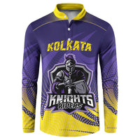 Custom Kolkata 2025 Cricket Knight Riders Button Sweatshirt Korbo Lorbo Jeetbo