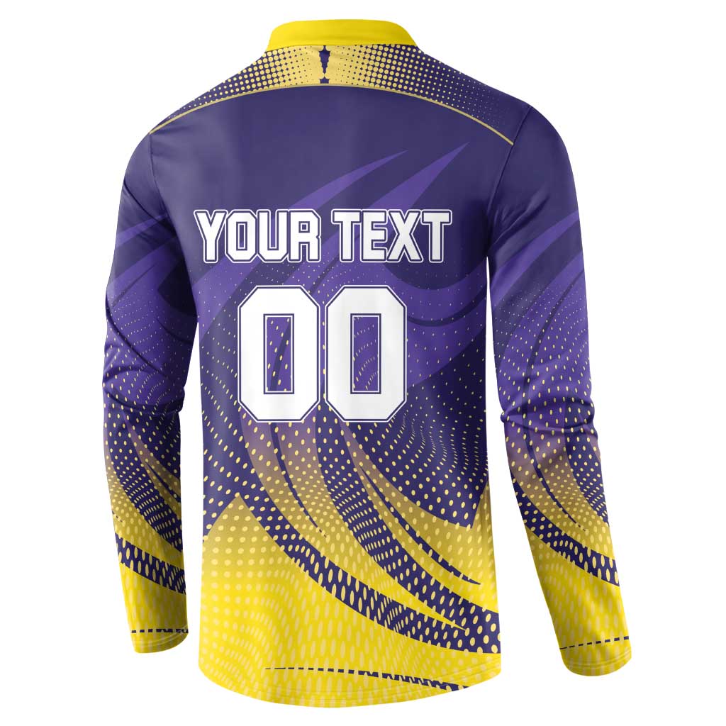 Custom Kolkata 2025 Cricket Knight Riders Button Sweatshirt Korbo Lorbo Jeetbo