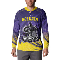 Custom Kolkata 2025 Cricket Knight Riders Button Sweatshirt Korbo Lorbo Jeetbo