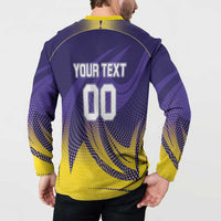 Custom Kolkata 2025 Cricket Knight Riders Button Sweatshirt Korbo Lorbo Jeetbo