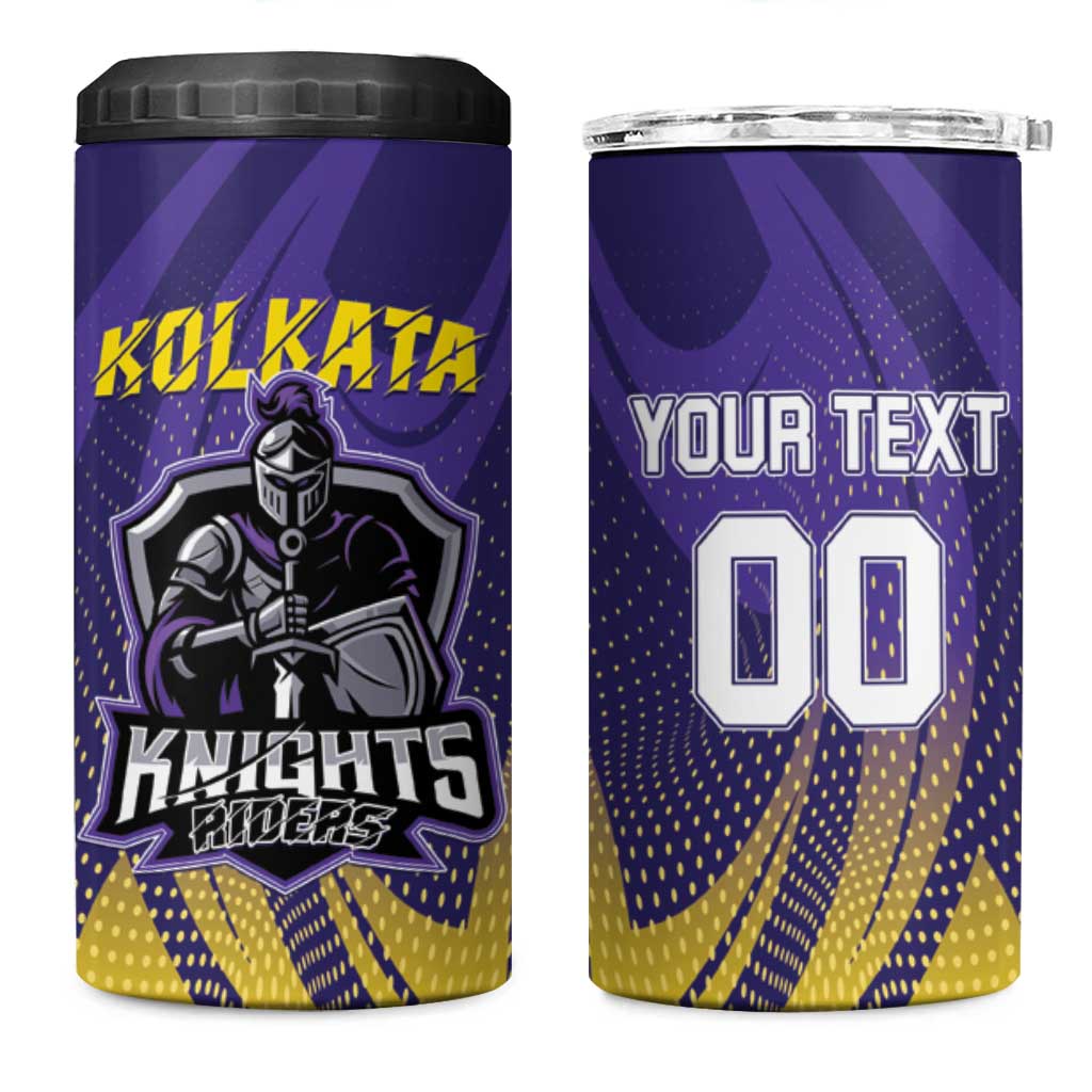 Custom Kolkata 2025 Cricket Knight Riders 4 in 1 Can Cooler Tumbler Korbo Lorbo Jeetbo