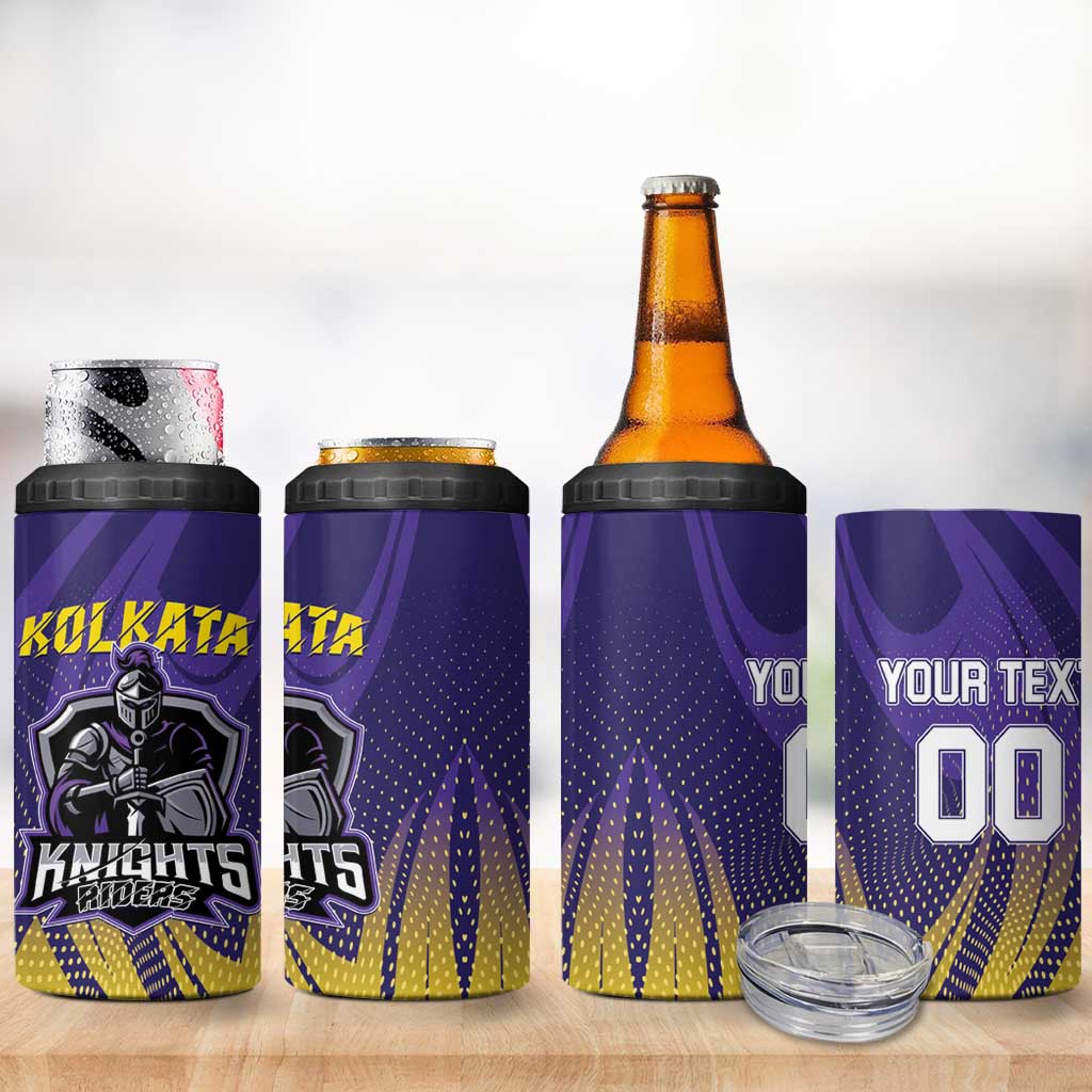 Custom Kolkata 2025 Cricket Knight Riders 4 in 1 Can Cooler Tumbler Korbo Lorbo Jeetbo