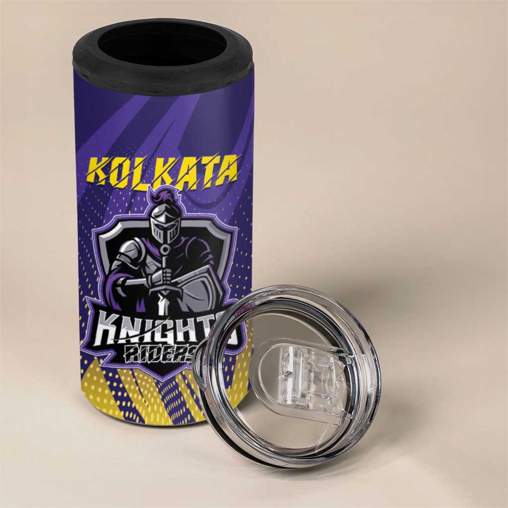 Custom Kolkata 2025 Cricket Knight Riders 4 in 1 Can Cooler Tumbler Korbo Lorbo Jeetbo