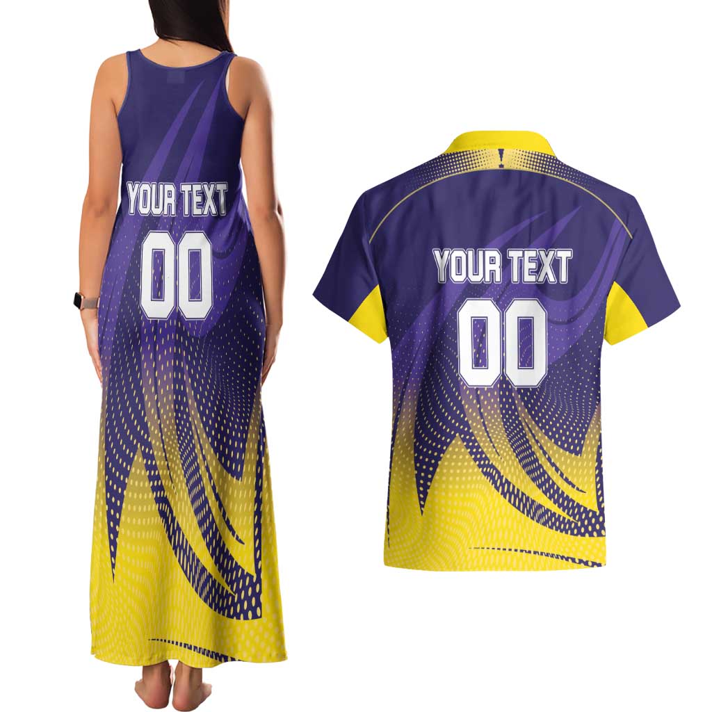Custom Kolkata 2025 Cricket Knight Riders Couples Matching Tank Maxi Dress and Hawaiian Shirt Korbo Lorbo Jeetbo