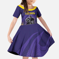 Custom Kolkata 2025 Cricket Knight Riders Family Matching Mermaid Dress and Hawaiian Shirt Korbo Lorbo Jeetbo