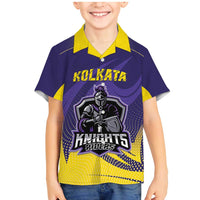 Custom Kolkata 2025 Cricket Knight Riders Family Matching Mermaid Dress and Hawaiian Shirt Korbo Lorbo Jeetbo