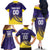 Custom Kolkata 2025 Cricket Knight Riders Family Matching Off The Shoulder Long Sleeve Dress and Hawaiian Shirt Korbo Lorbo Jeetbo