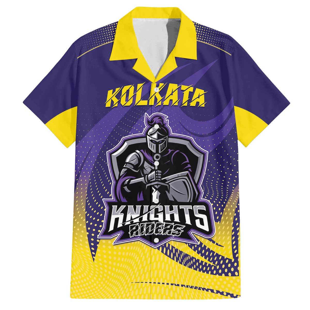 Custom Kolkata 2025 Cricket Knight Riders Family Matching Off The Shoulder Long Sleeve Dress and Hawaiian Shirt Korbo Lorbo Jeetbo
