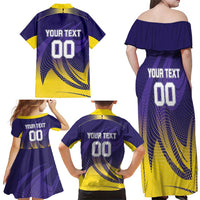 Custom Kolkata 2025 Cricket Knight Riders Family Matching Off Shoulder Maxi Dress and Hawaiian Shirt Korbo Lorbo Jeetbo