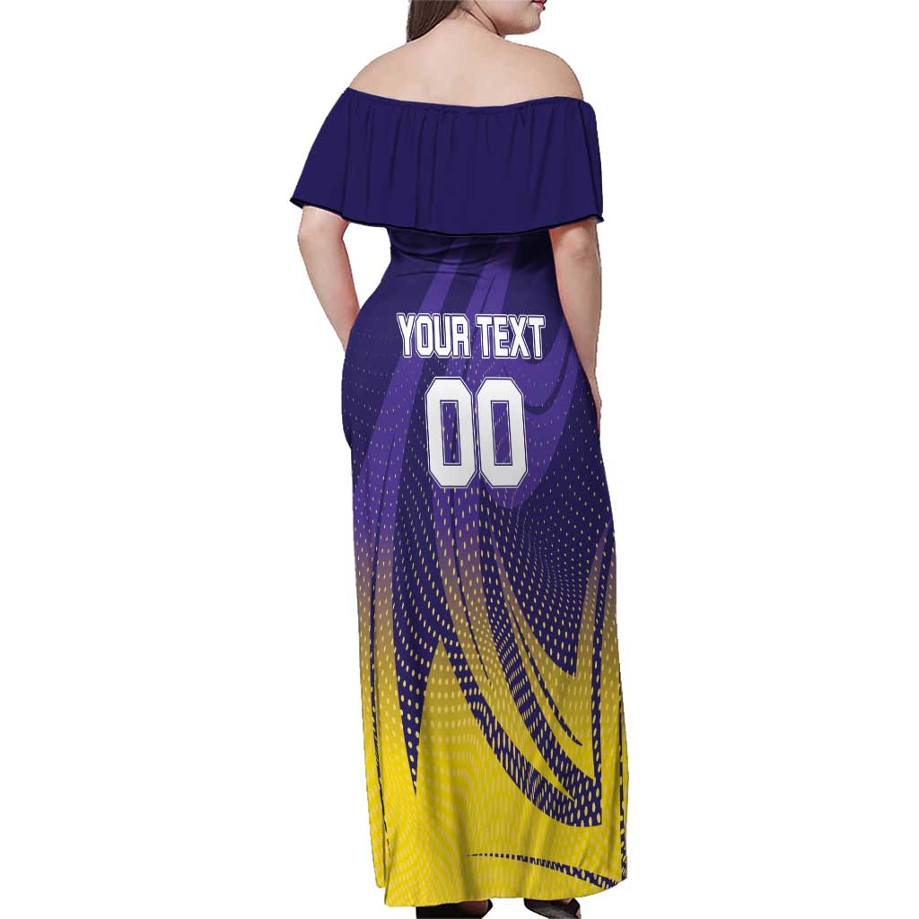 Custom Kolkata 2025 Cricket Knight Riders Family Matching Off Shoulder Maxi Dress and Hawaiian Shirt Korbo Lorbo Jeetbo