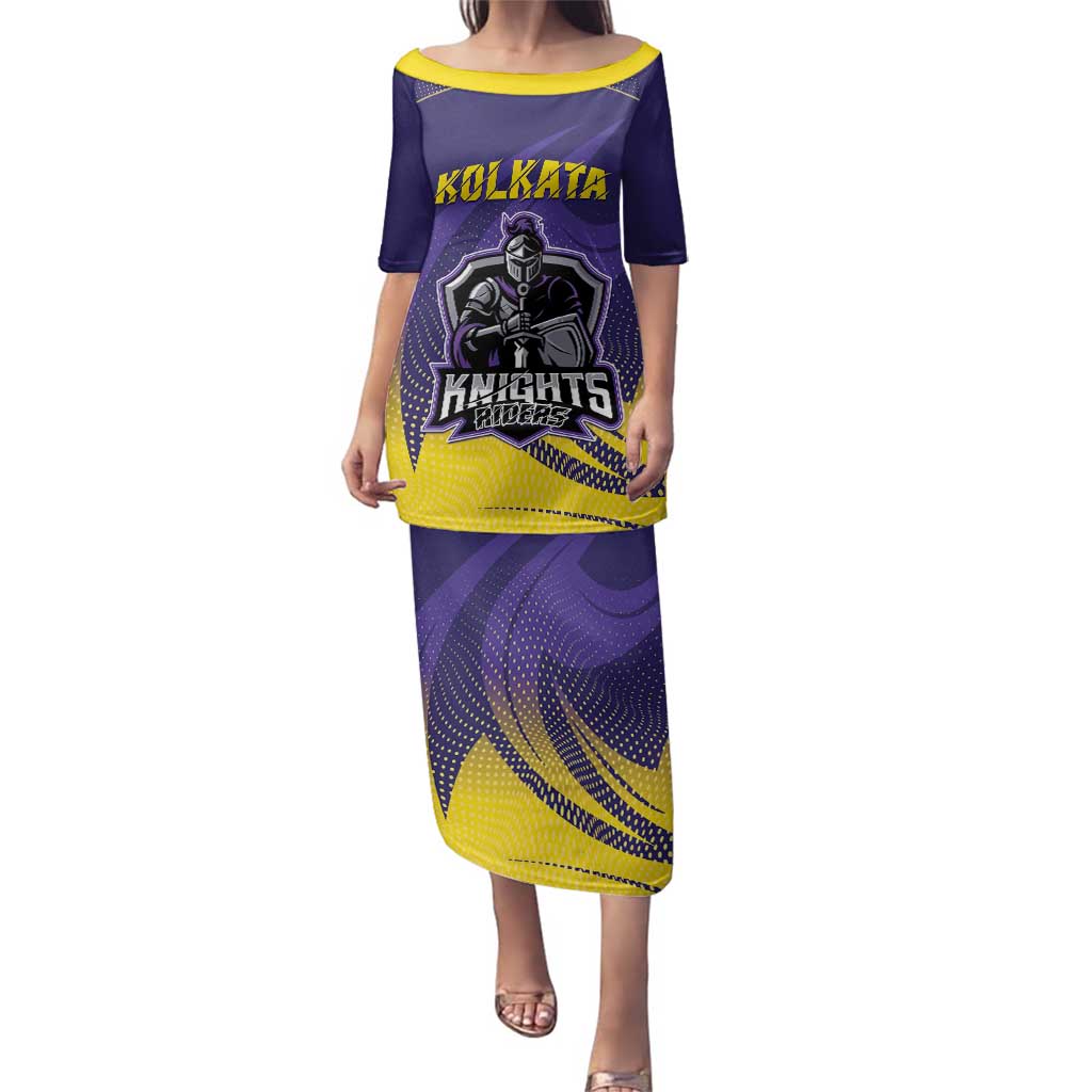 Custom Kolkata 2025 Cricket Knight Riders Family Matching Puletasi and Hawaiian Shirt Korbo Lorbo Jeetbo