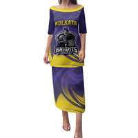 Custom Kolkata 2025 Cricket Knight Riders Family Matching Puletasi and Hawaiian Shirt Korbo Lorbo Jeetbo