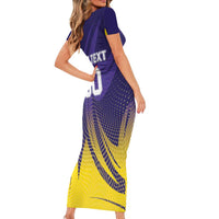 Custom Kolkata 2025 Cricket Knight Riders Family Matching Short Sleeve Bodycon Dress and Hawaiian Shirt Korbo Lorbo Jeetbo