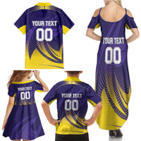 Custom Kolkata 2025 Cricket Knight Riders Family Matching Summer Maxi Dress and Hawaiian Shirt Korbo Lorbo Jeetbo