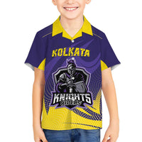 Custom Kolkata 2025 Cricket Knight Riders Kid Hawaiian Shirt Korbo Lorbo Jeetbo