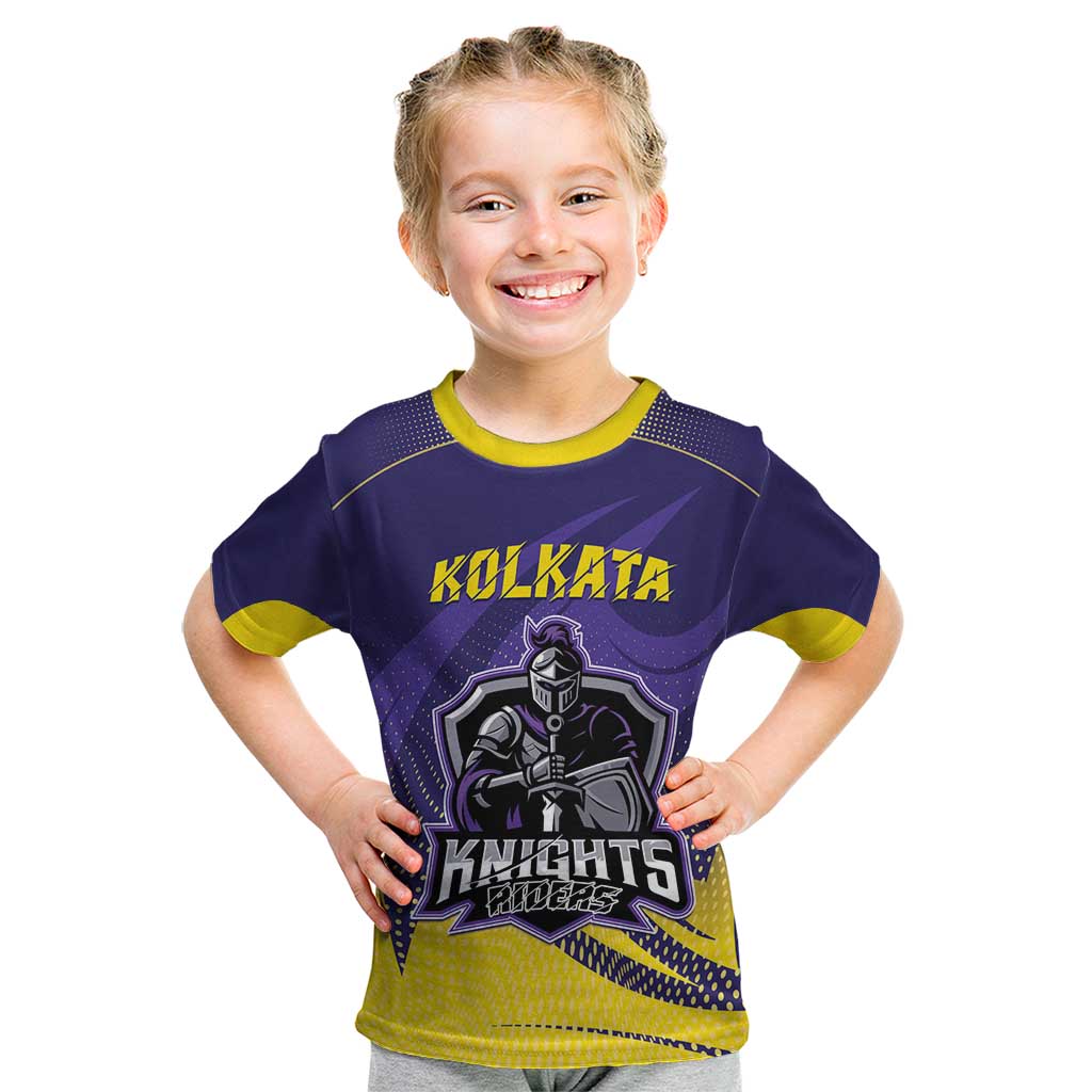 Custom Kolkata 2025 Cricket Knight Riders Kid T Shirt Korbo Lorbo Jeetbo