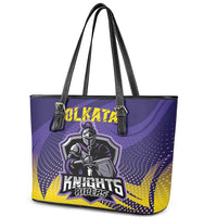 Kolkata 2025 Cricket Knight Riders Leather Tote Bag Korbo Lorbo Jeetbo