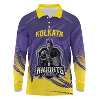 Custom Kolkata 2025 Cricket Knight Riders Long Sleeve Polo Shirt Korbo Lorbo Jeetbo